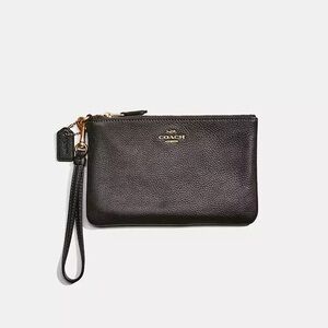 Coach Black Leather Wristlet